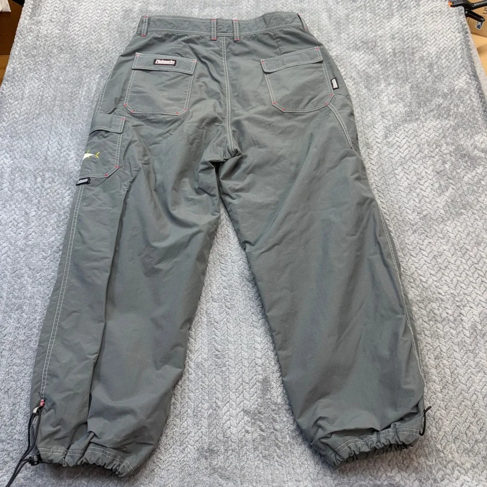 VTG Fishworks Pants Mens 36x29 Gray Nylon Water Resistant Fishing Cargo USA Made